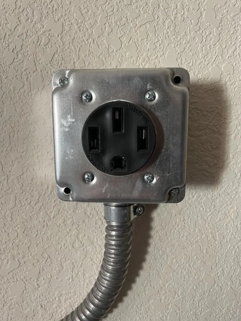 NEMA 14-50 outlet installed for Electrical Panel Upgrade in Spring